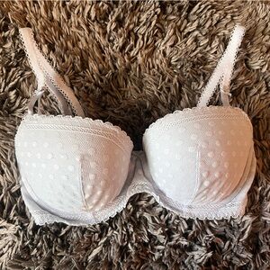 Victoria’s Secret Light Blue Poka Dot Lace Demi Bra